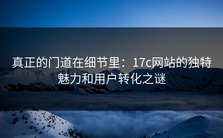 真正的门道在细节里：17c网站的独特魅力和用户转化之谜  第1张
