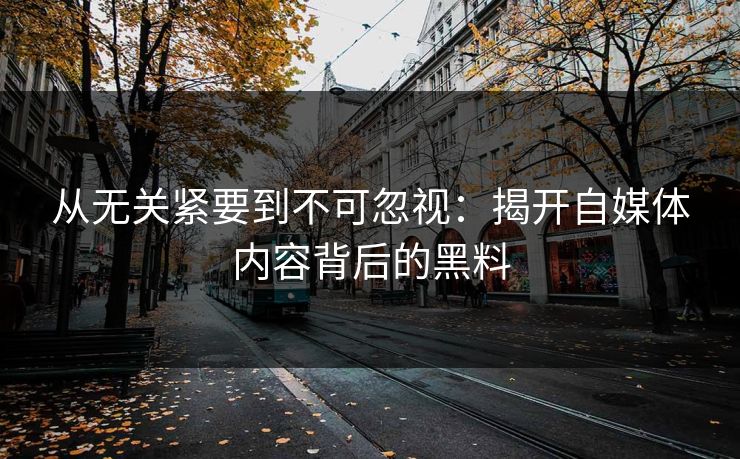 从无关紧要到不可忽视：揭开自媒体内容背后的黑料  第1张