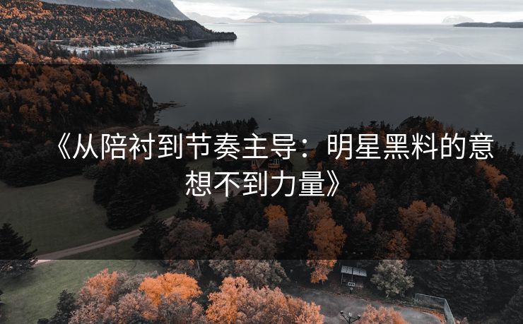 《从陪衬到节奏主导：明星黑料的意想不到力量》