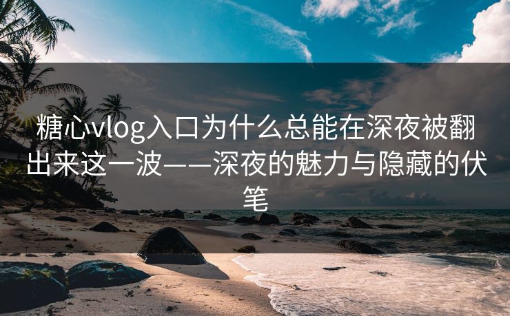 糖心vlog入口为什么总能在深夜被翻出来这一波——深夜的魅力与隐藏的伏笔 第1张 糖心vlog入口为什么总能在深夜被翻出来这一波——深夜的魅力与隐藏的伏笔 第1张