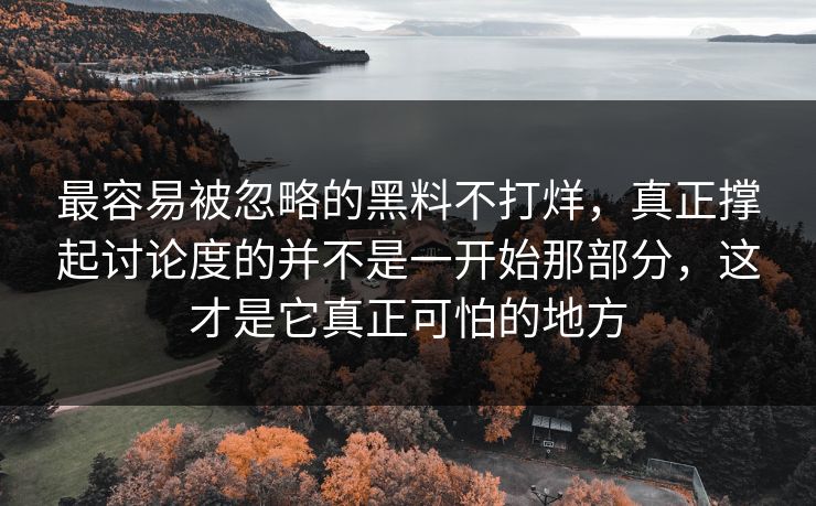 最容易被忽略的黑料不打烊，真正撑起讨论度的并不是一开始那部分，这才是它真正可怕的地方  第1张